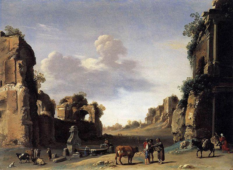 Cornelis van Poelenburch View of the Campo Vaccino France oil painting art